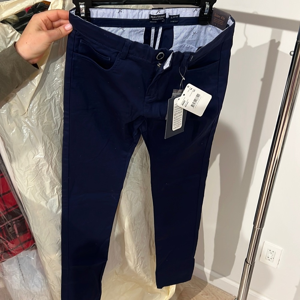 Nukutavake Boy’s Slim Fit Navy Blue Pants